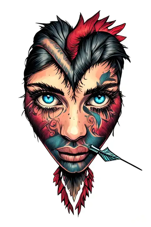 Heart With Arrow Piercing Blue Eyes