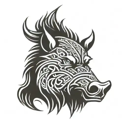 Irish Celtic Boar Head Angry
