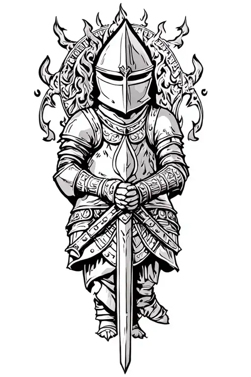 Knight Middle Ages Bonfire