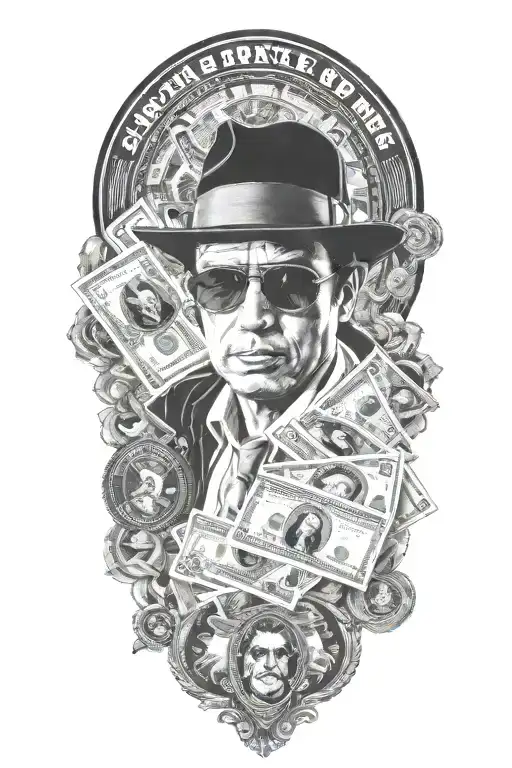Include Scarface 100 Dollar Bills And Poker Chips