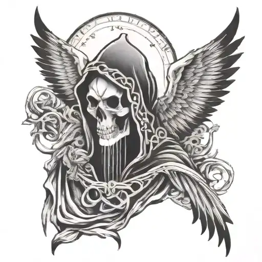 Grim Reaper Sacred Heart Raven