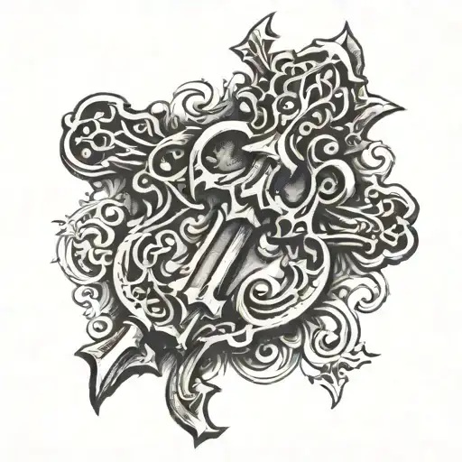 Gothic Key With H For The Teeth