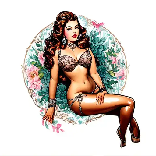 Pin Up Girl With Curves And Big Boobies