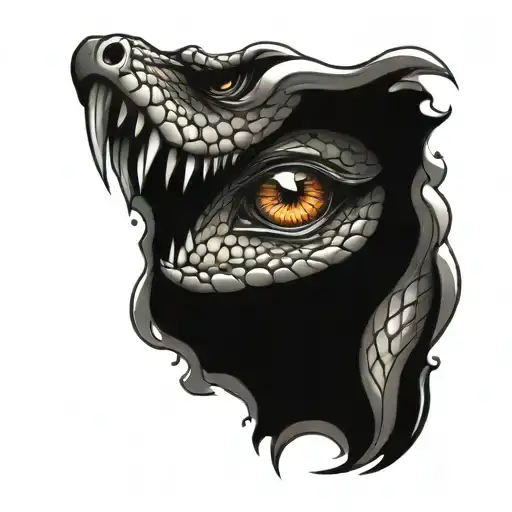 Evil Snake Fighting Eye Inside