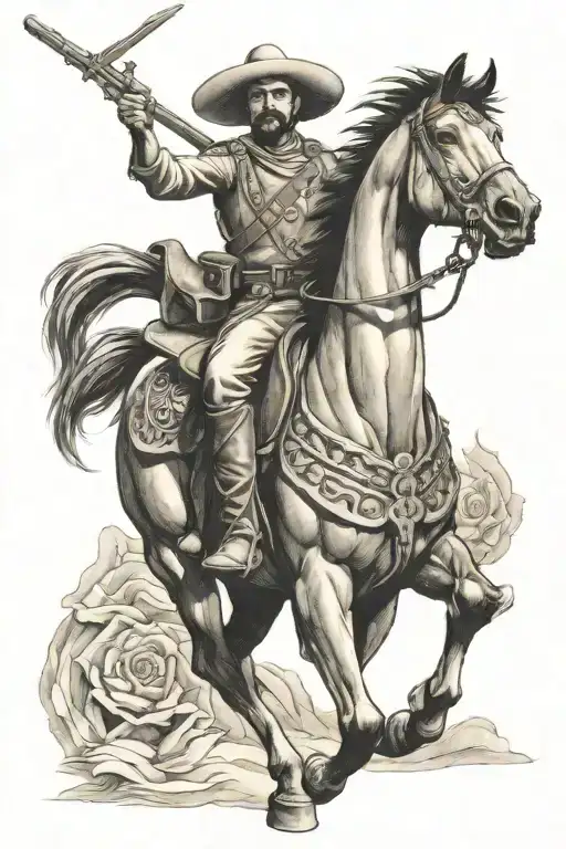 Mexican Revolutionary Soldier On Horseback