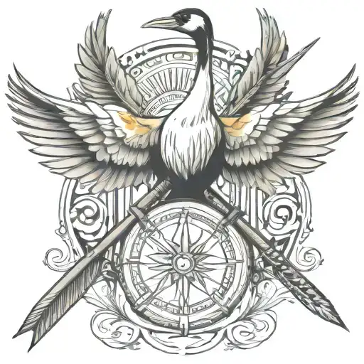 Crane Bird Arrow Compus