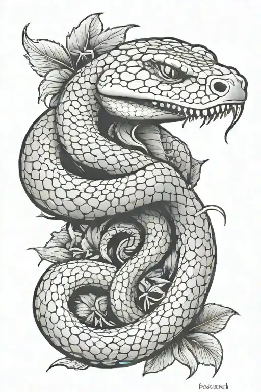 Snake Is Trying To Eat A Bird