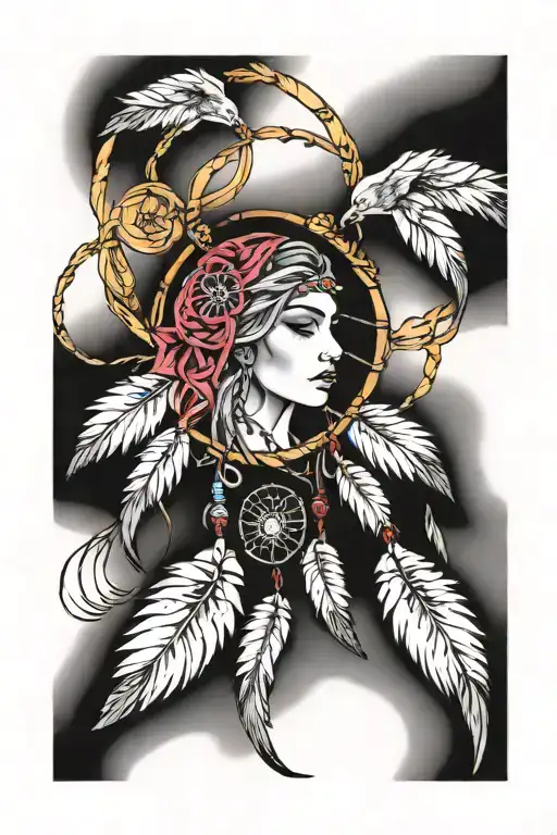 Dreamcatcher Dreamcatcher With Crying Angel With Eight Tears