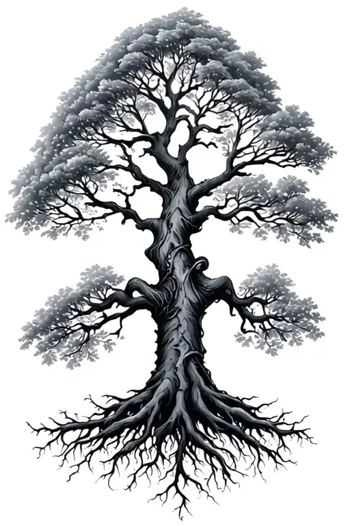 Gaelic Rowan Tree With Roots Extending