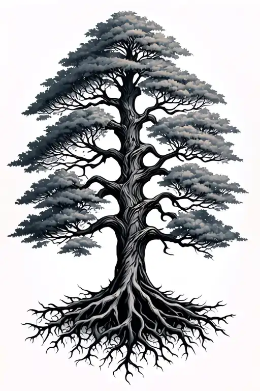 Gaelic Rowan Tree With Roots Reaching Deep