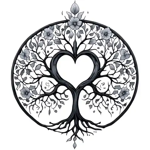 Tree Of Life Intertwined With Heart
