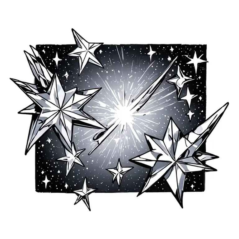 Shooting Stars And Diamonds Sparkles With Space