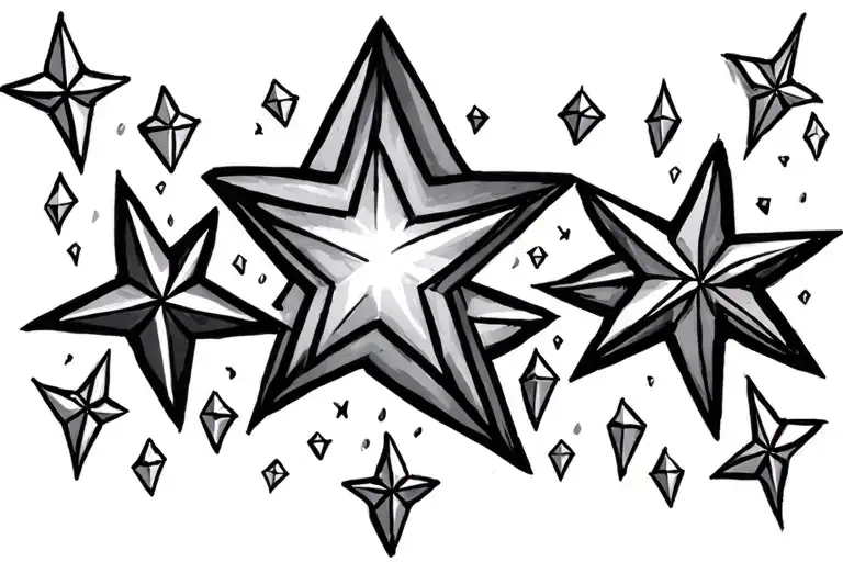 Stars And Diamonds Sparkles Scattered Across Chest