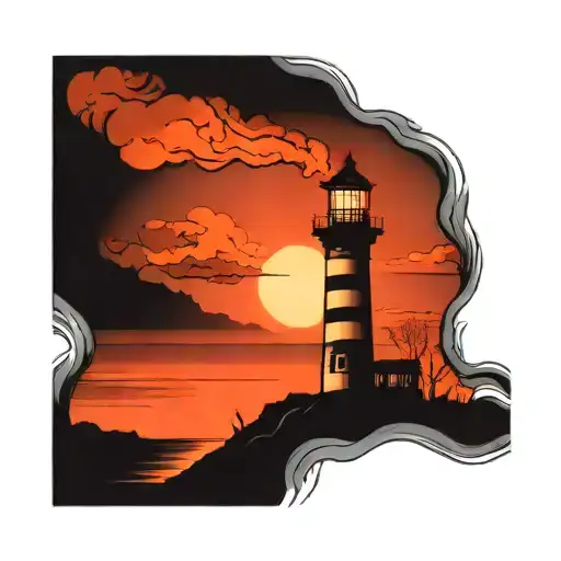 Ghostly Lighthouse Simple Fire