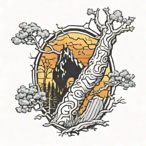 Arborist Felling Tree Inside West Virginia Outline