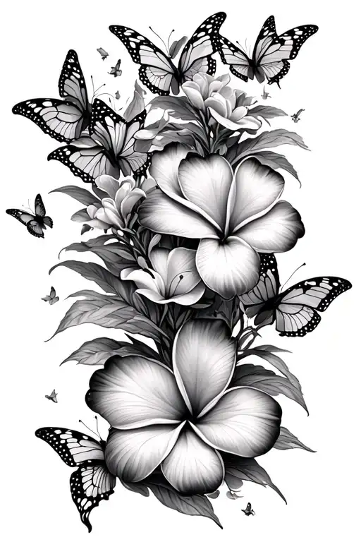 Plumerias Scattering Into Butterflies Flying Away
