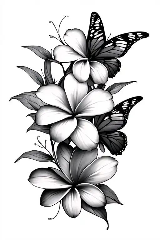 Plumeria Turning Into Butterflies Flying