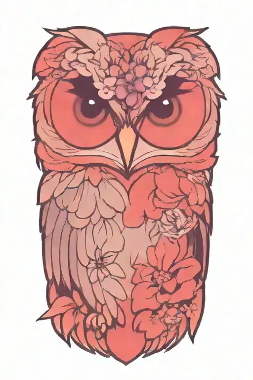 Owl Wearing Wildflower Crown