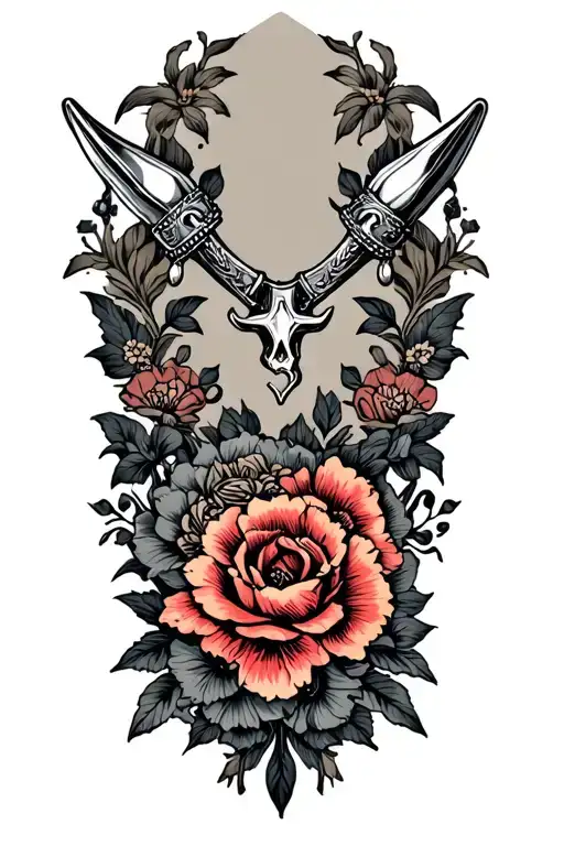 A Vintage Spurs Design Intertwined With Intricate Floral Patterns