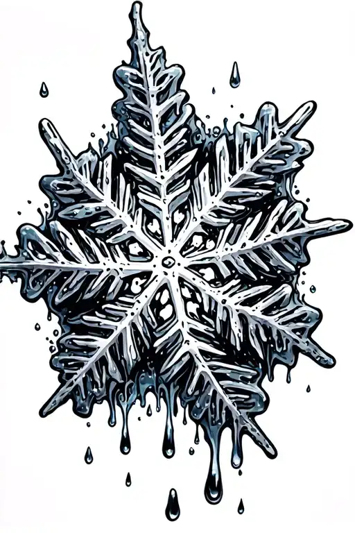 Snowflake Melting Into Rain