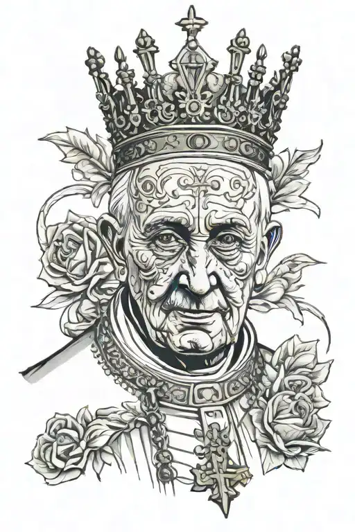 The Pope John Paul With The Polish Crown And Wrapped