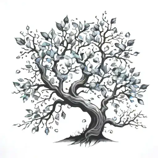 Tree With Crystals Growing On The Branches