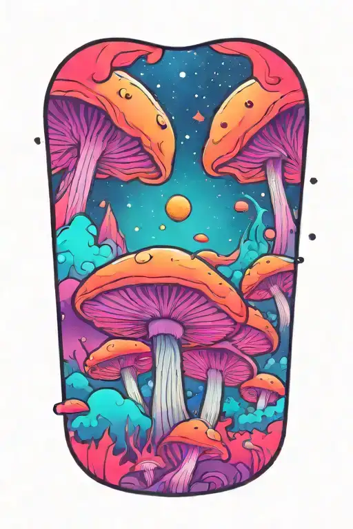 Psychedelic Mushroom Space Themed