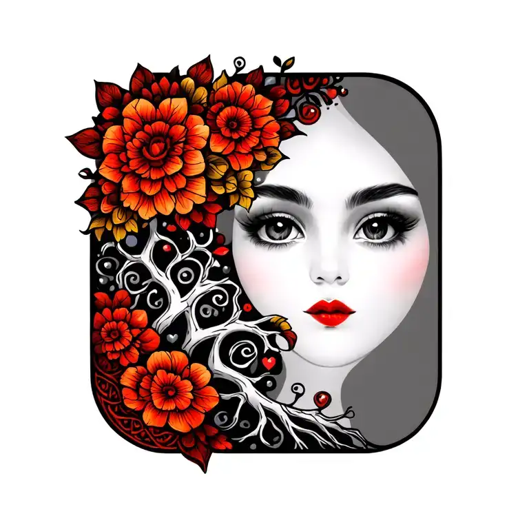 Intricate Mandala Design Incorporating Tree Of Life And Heart