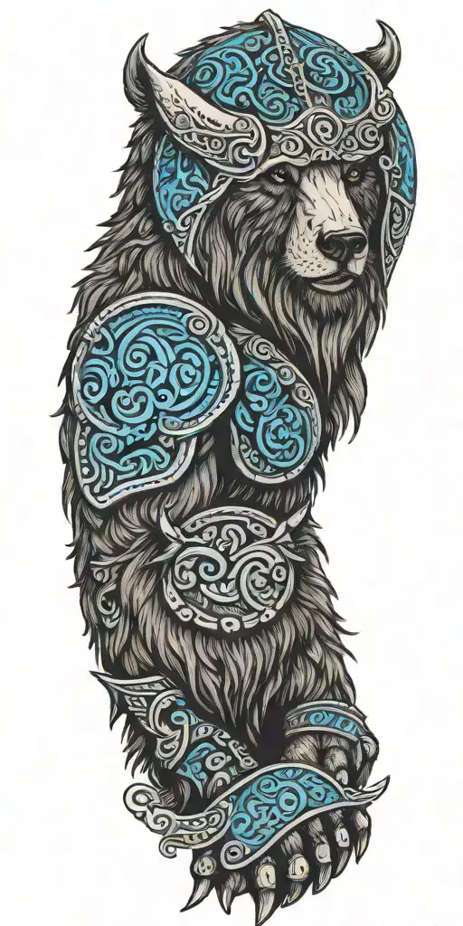 Viking Bear With Blue Eyes