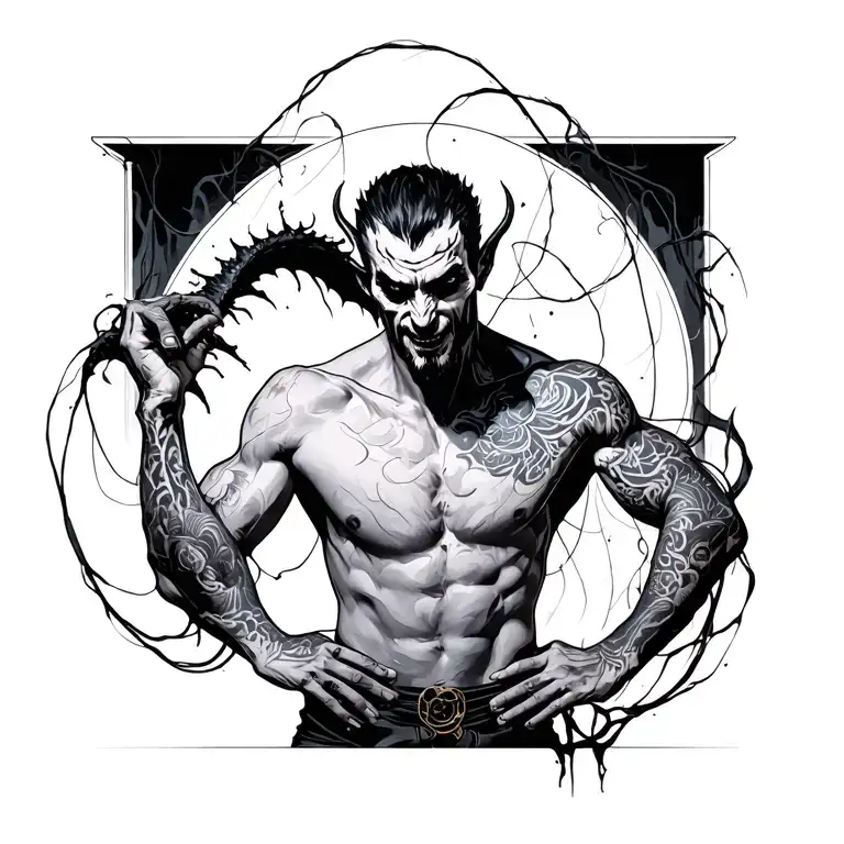 Demon Shadow Strings Behind Man Holding