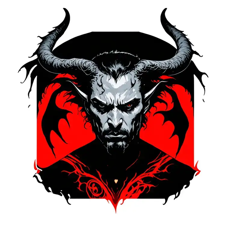 Demon Shadow Behind Man