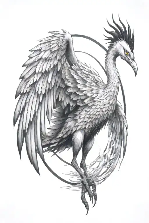 Dragon Crane Gracefully Flying