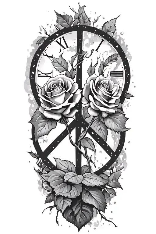 Peace And Lightining Storm And Time And Nature Two Roses Wrapped