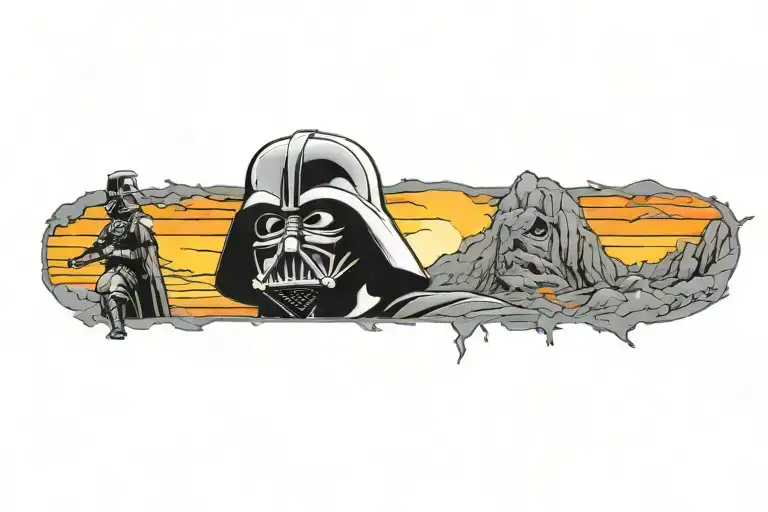 Darth Vader In A Heaven Like Setting Sun