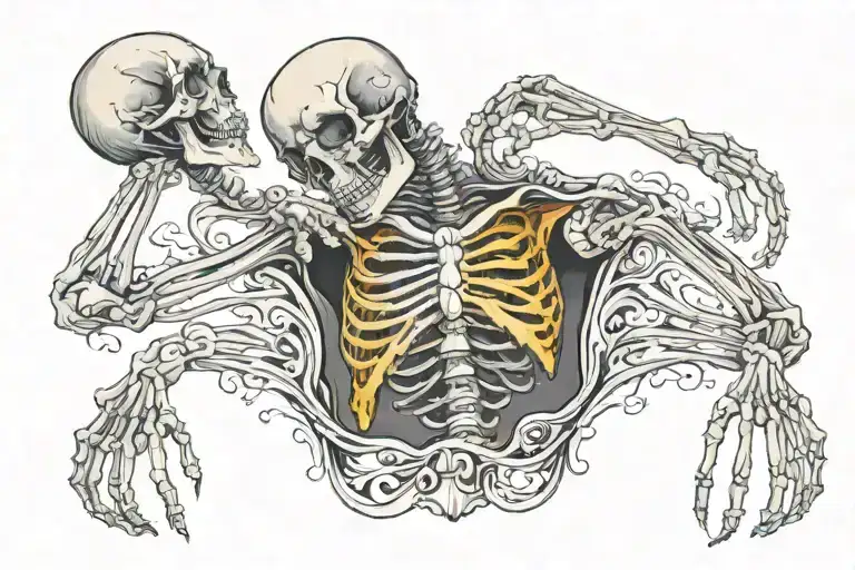 Skeleton Holding Body