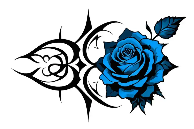 Cybersigil Tribal Blue Rose