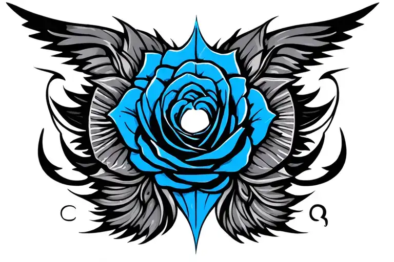 Cybersigil Tribal Blue Rose