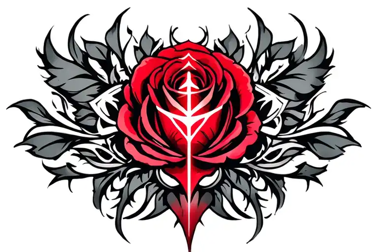 Cybersigil Tribal Red Rose