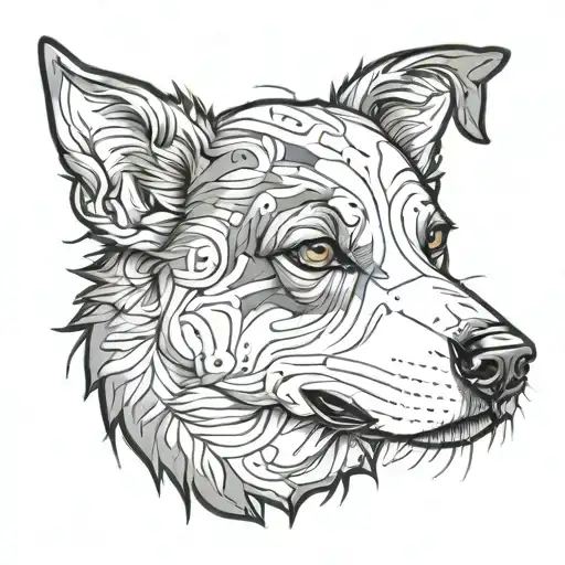 Dog Face Outline