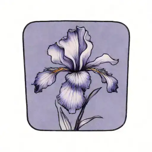 Single Wild Iris With Stem
