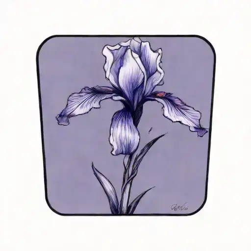 Single Wild Iris With Stem