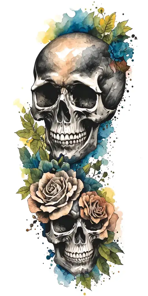 Watercolor Add Another Skull