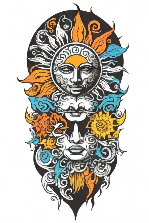 Sun Face Psychedelic