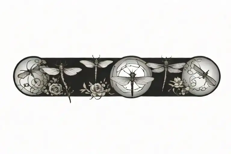 Circle Of 5 Dragonflies Pain Hatred