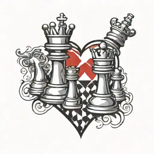 Chess Pieces On The Heart