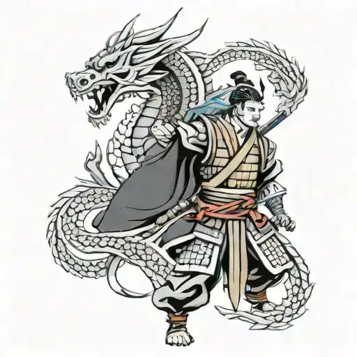 Samurai And Dragon