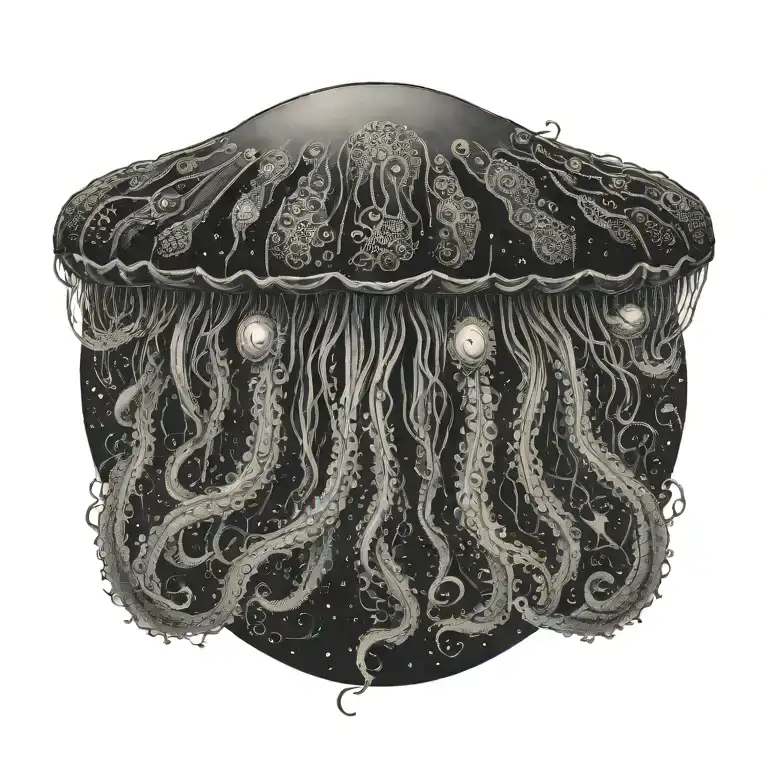 A Gargon Jellyfish With Many Eyes In Its Hair