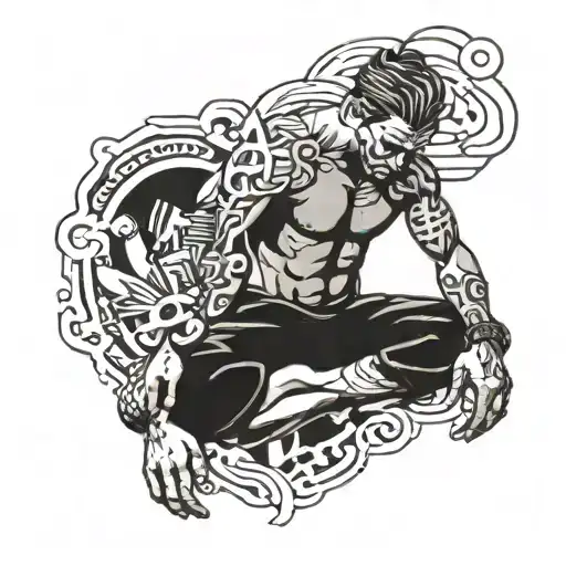 Cadenas De Hombre Meditando En