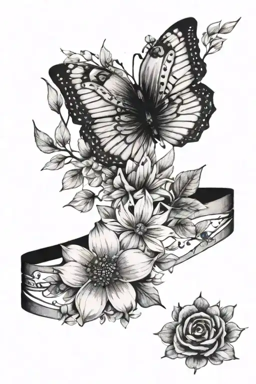 Bracelet Shaped Tattoo With Nature