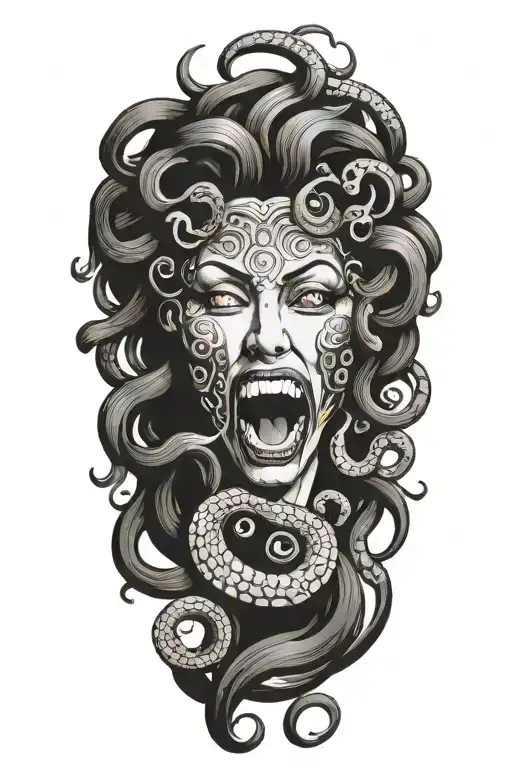 Medusa Head With Fangs